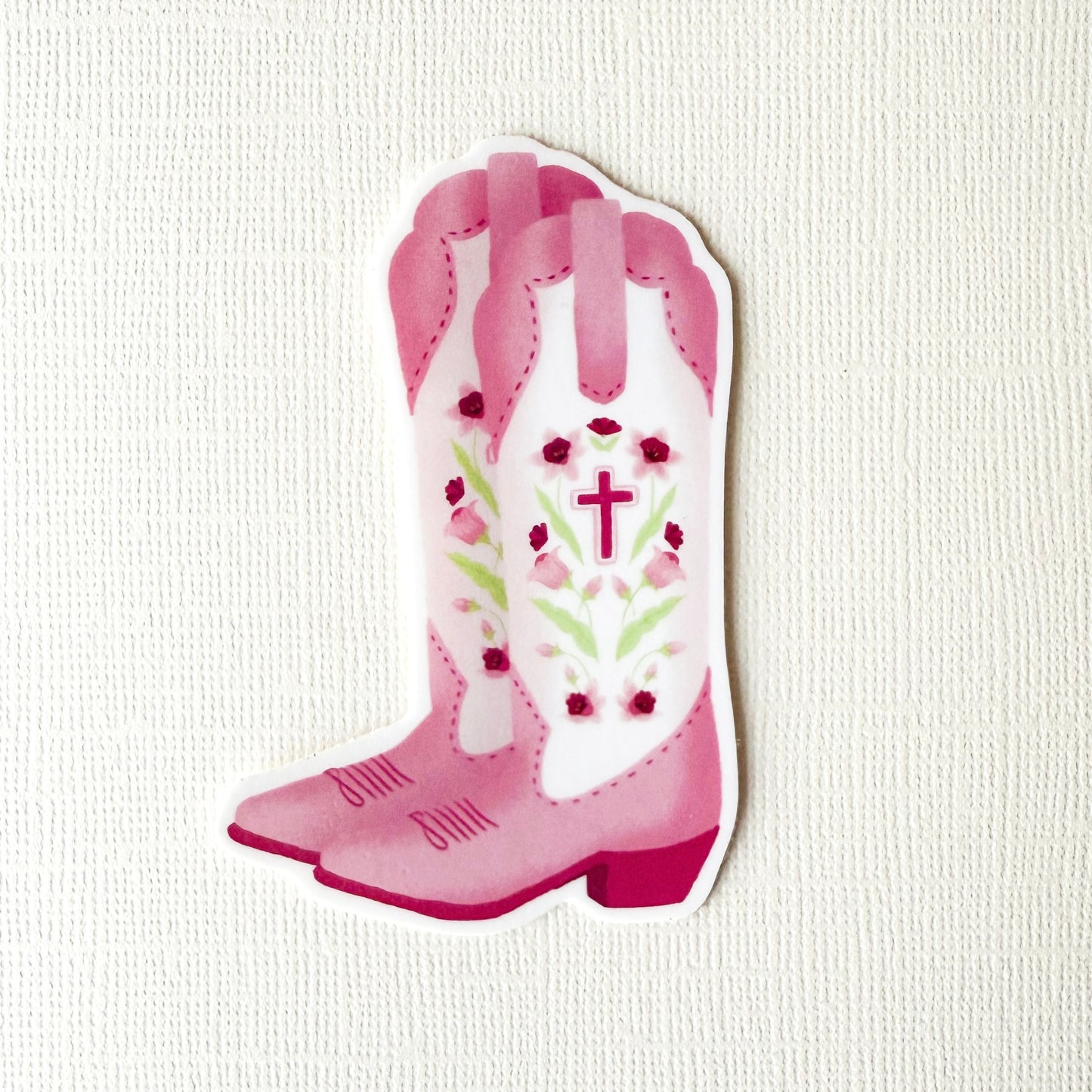 Pink Cowboy Boot Sticker