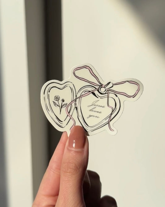 Jesus Loves You Locket Sticker