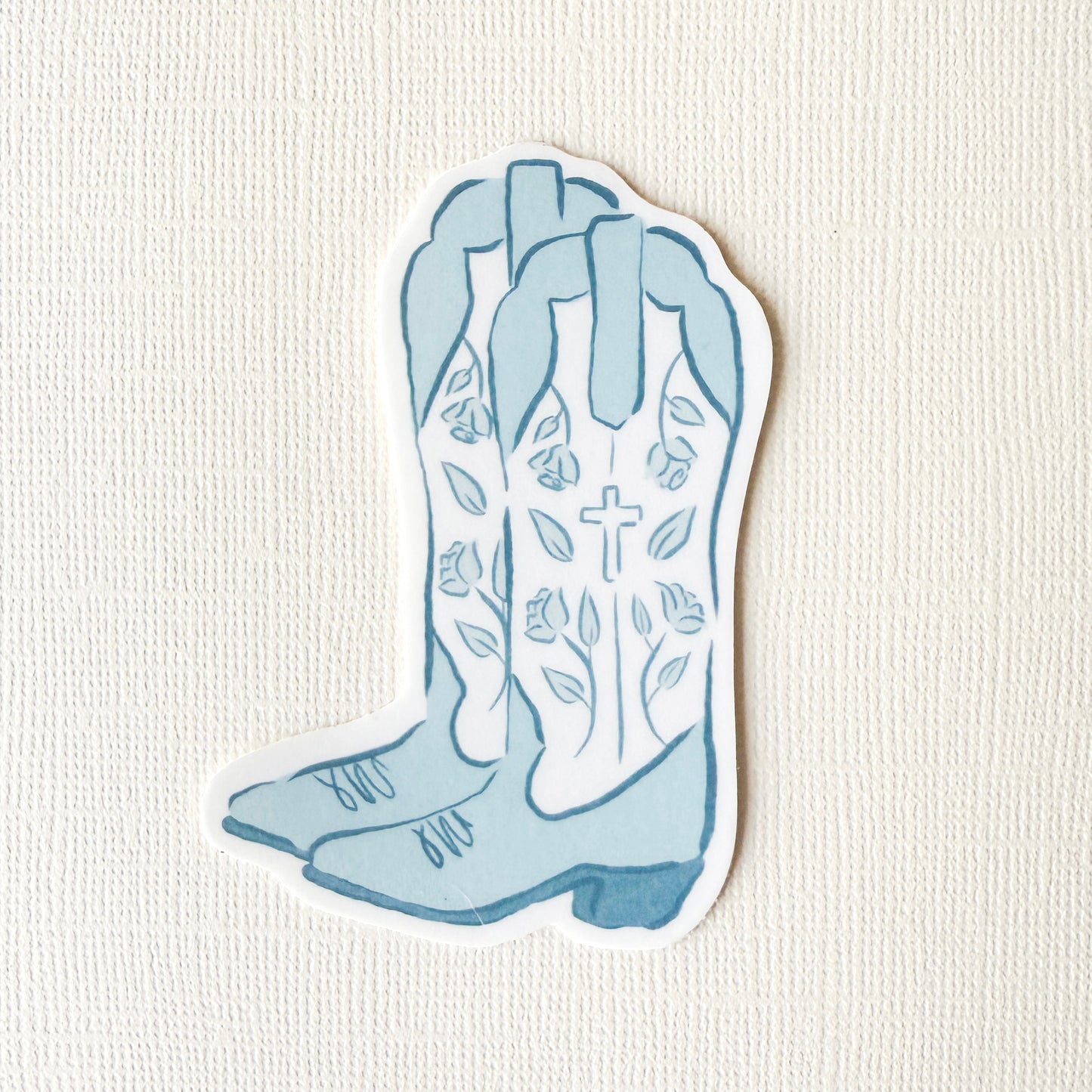 Blue Cowboy Boot Sticker